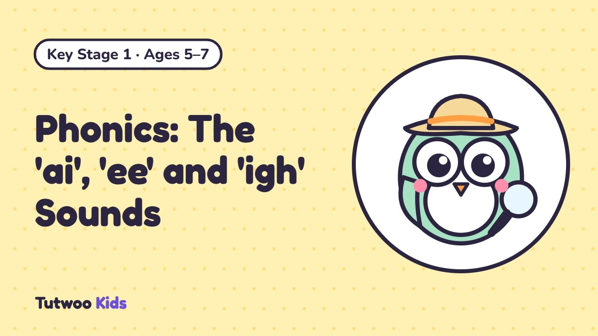 Phonics: The ‘ai’, ‘ee’ and ‘igh’ Sounds